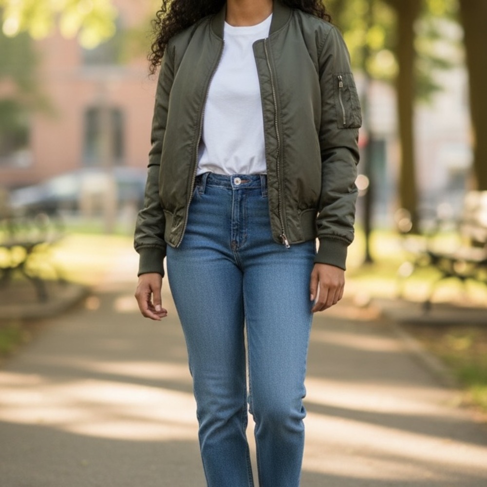 Romeo & Juliet Couture Khaki Bomber Jacket